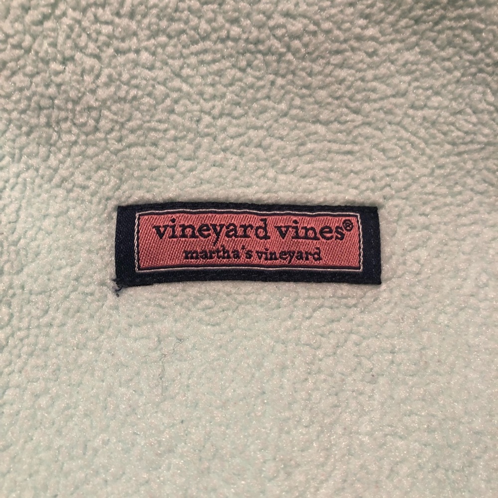 VINEYARD VINES Light Turquoise Fleece Zip Up Vest - Picture 2 of 3
